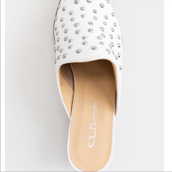 New CL by Laundry Cooper white studded heeled mules - Picture 5 of 11